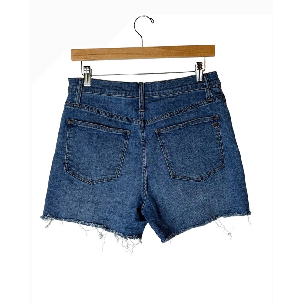 Madewell Denim Shorts Women 29 Blue High Rise Button Fly Raw Hem Medium Wash - Picture 2 of 8